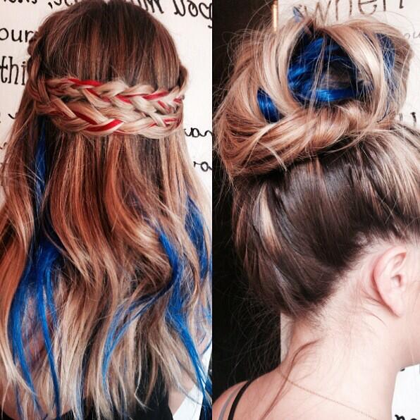 Getting ready for the Forth of July with some festive hair by #901artist <a href="/seama901/">seama eftekhari</a>! #ninezeroone #america