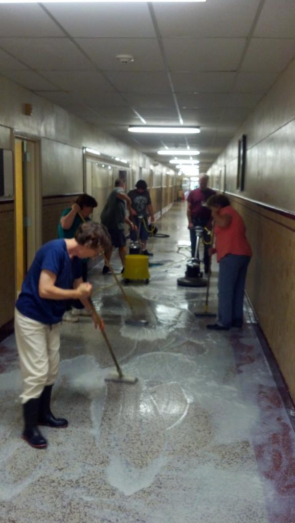 loretta_fowler's tweet photo. Slip Slid in' Away is Mr. Goggins' new song! The cleaning staff ROCK!! http://t.co/znZUcun6gk