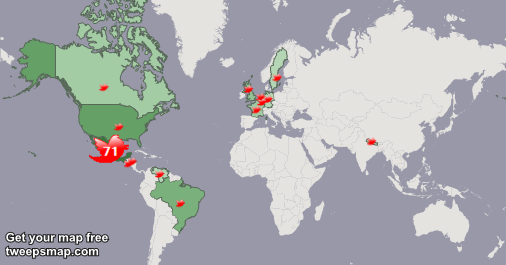 rodrobe's tweet image. My followers live in Mexico (71%), USA(11%)... Get your free map too: tweepsmap.com/!rodrobe