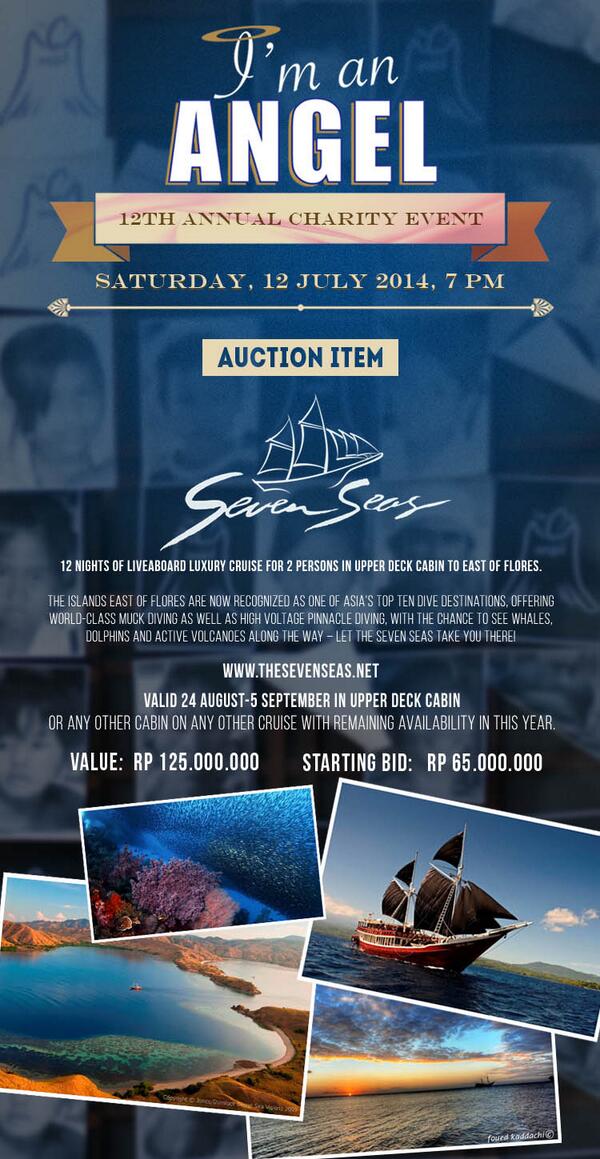 ImAnAngel_Org's tweet photo. Thank you The Seven Seas Indonesia Liveaboard for the generous donation for I'm An Angel Charity. Start your bid now! http://t.co/7x5D3glgXR