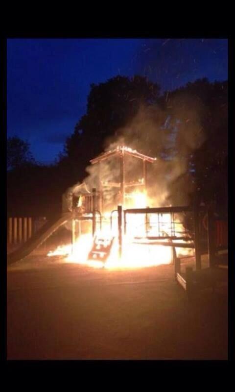 millpinder2001's tweet image. What idiots could so this to a children's play area it's vile! 😐