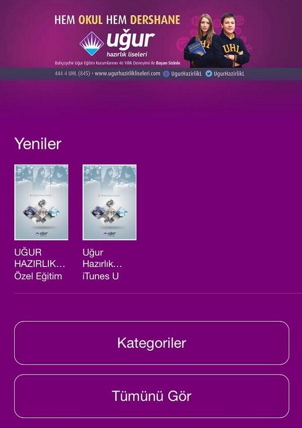 @UgurHazirlikL Uğur Hazırlık Liseleri <a href="/iTunesU/">Apple Education</a> yayına başladı. Öğrenciler iPad'leri ile tüm dersler ellerinde...