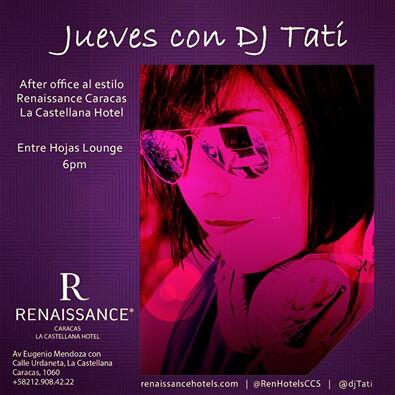 ¿Plan para hoy? Ven al mejor terraza de Caracas #EntreHojas en <a href="/RenHotelsCCS/">Renaissance Caracas</a> con <a href="/djTati/">TATI</a> y su buena música!