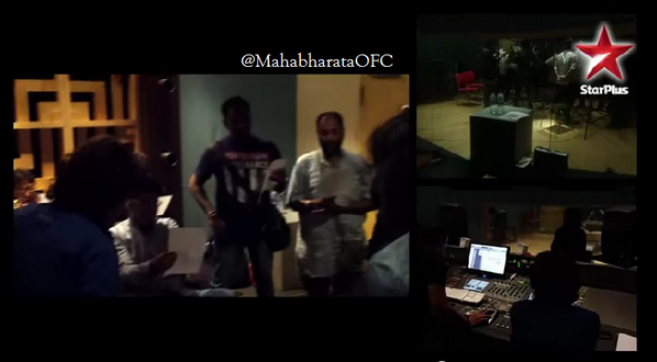 MahabharataOFC's tweet photo. #BTSMahabharata Proses pembuatan SoundTrack Mahabharata. Keren ya?

#Mahabharata #100EpisodeMahabharata http://t.co/PS13twFvVy