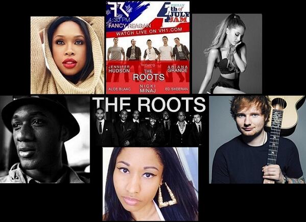 PrinceStreetENT's tweet photo. TOMORROW! @FancyReagan's @philly4jam w/ @theroots @ArianaGrande @IAMJHUD @NICKIMINAJ @aloeblacc @edsheeran!#FANCY4th http://t.co/dOv7HLp1kE