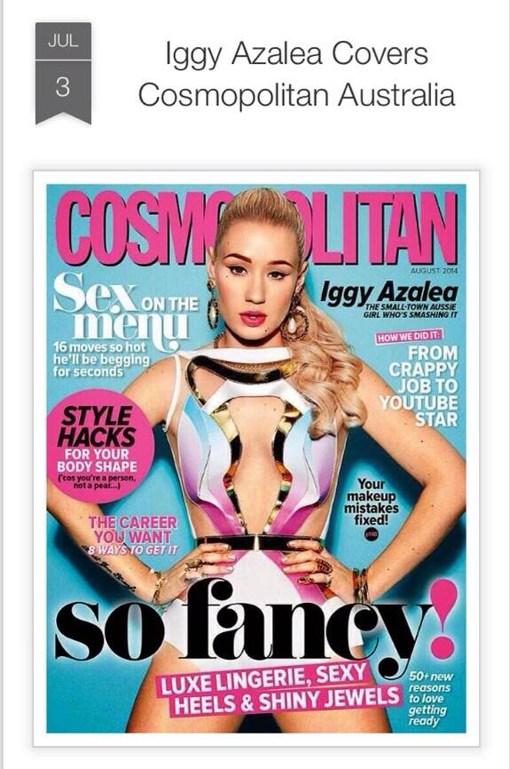 Iggy covers Cosmopolitan versatilescoop.blogspot.co.uk/2014/07/iggy-a… #IggyAzalea #cosmos #fancy #iggy #tbt #NickiMinaj #style #aussieED 👍👌