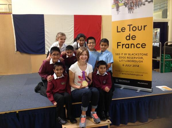 SpotlandSchool's tweet photo. Thank you to @RochdaleCouncil and  @Link4Life for arranging for Olympic gold-medallist @JoannaRowsell to visit us! http://t.co/laitNq7sZj