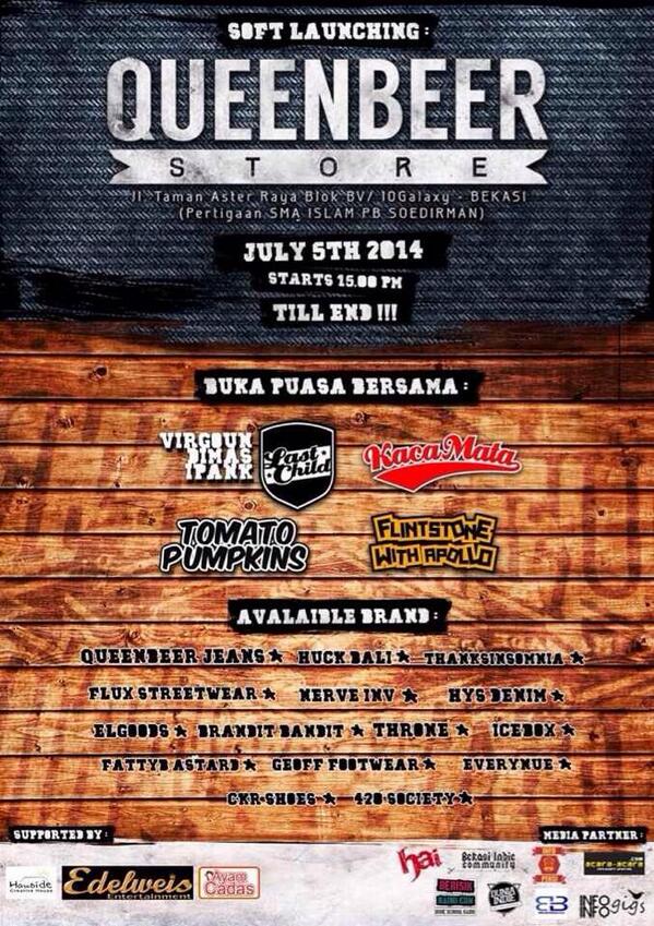 Ehh lusa ngabuburit bareng <a href="/TomatoPumpkins/">Tomato Pumpkins</a> yuk di soft launch store nya <a href="/QueenBeerStore/">Queen Beer Store</a>