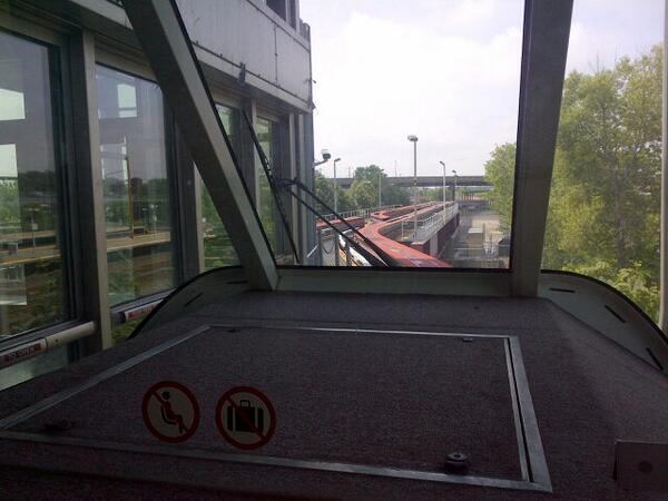 a view of a train from a window