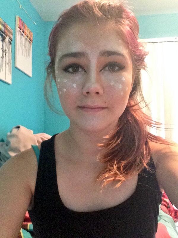 abbyneenee's tweet photo. @iHasCupquake i did the gentle deer makeup http://t.co/7X8u2aYOeJ
