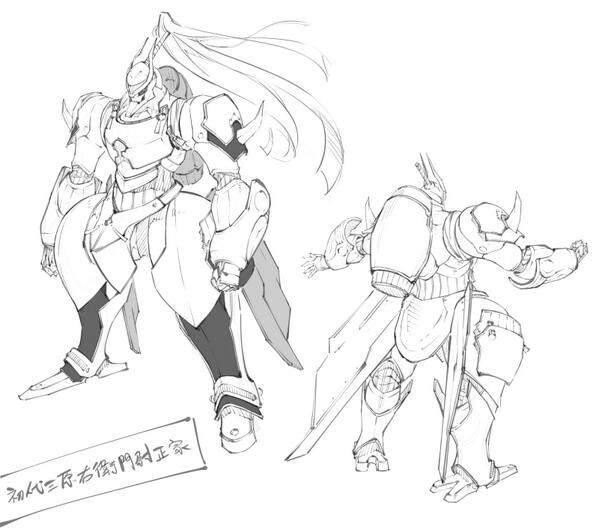 久しぶりに描いた「初代三原右衛門尉正家」。夏コミではこれらキャラと