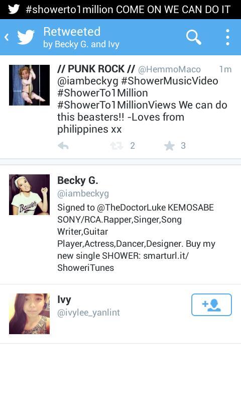HemmoMaco's tweet photo. OMG @iambeckyg #ShowerMusicVideo  <3 Watch it!! #ShowerTo1Million!!! http://t.co/ceQKwXTcgU
