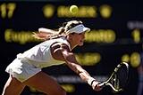 740b's tweet photo. Eugenie Bouchard extends for a backhand on Centre Court http://t.co/z3Of7zjeb8 http://t.co/cIH8o1qBOO