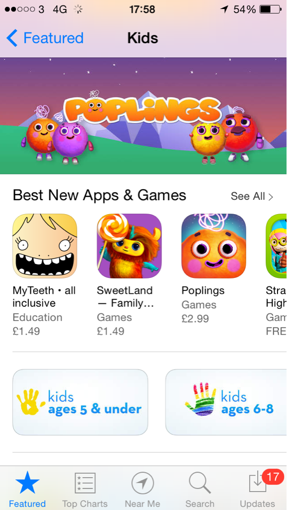 Poplings's tweet image. Our Poplings launch at #tcmc is going swimmingly - featured by Apple and climbing the Kids chart  :-)