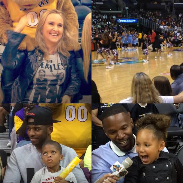 SparKids's tweet photo. We had the chance to dance in front of Cp3, Melissa Etheridge, and Jamie Foxx on Tuesday! Lets beat Seattle tonight! http://t.co/lg1iwjfeji