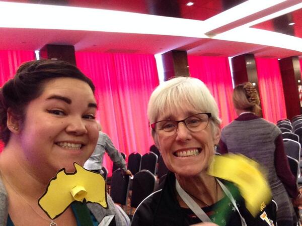 Carina Balladares (@srtaballadares) on Twitter photo Perfecting the art of the selfie w/ <a href="/soxfan234/">Kathy Bosiak</a> and our Australian daffodils made by <a href="/JoanPrice16/">Joan Price</a> students #iearn2014 Perfecting the art of the selfie w/ <a href="/soxfan234/">Kathy Bosiak</a> and our Australian daffodils made by <a href="/JoanPrice16/">Joan Price</a> students #iearn2014