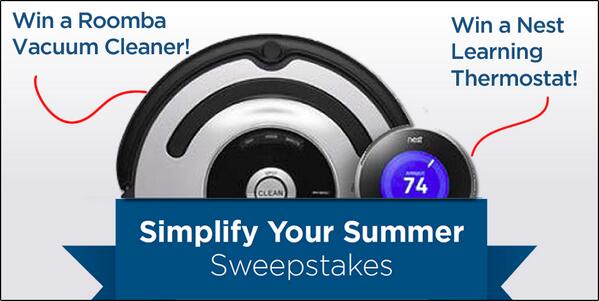 AHS_Warranty's tweet photo. #Simplify your summer w/ weekly giveaways of @iRobot vacuum cleaners &amp; @Nest thermostats http://t.co/rG3VQIuB1O http://t.co/FZbRtQ9mse