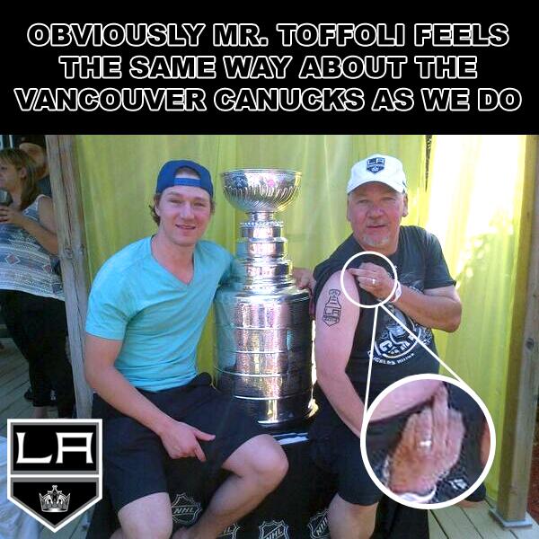 KingsFanDaily's tweet photo. If for no other reason than I could... #LAKings #StanleyCupChampions #Again @keeperofthecup @VanCanucks  #Canucks http://t.co/P0Fp52hx4z
