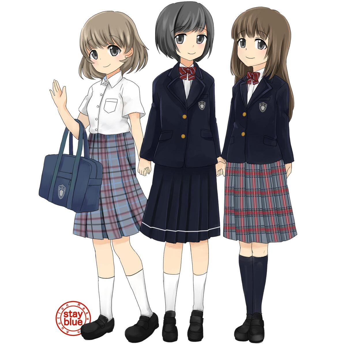 Stayblue 学校制服図鑑 東京女子学園中学の制服イラスト スカートの裾の白線は乙女の純潔を表すそうです イラスト のリボンの他 ネクタイを選ぶこともできます イラストが気に入ったらrt Plz Http T Co Ly5tzdm5i6 Twitter