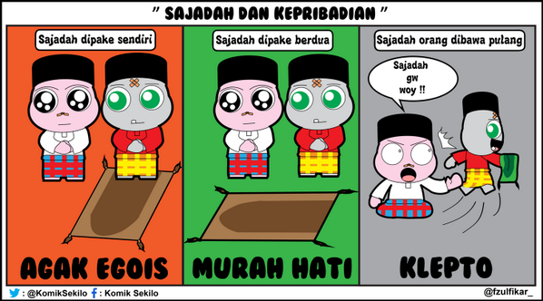 KomikSekilo's tweet photo. #KomikSekilo Kepribadian Orang Berdasarkan Sajadah http://t.co/Gr0H4i4dEs
