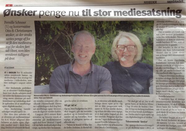 annikasonne's tweet image. Lokale politkere i @HorsholmKommune støtter vores ønske om fokus på digitalisering i skolerne @andersfehrmann #digdk