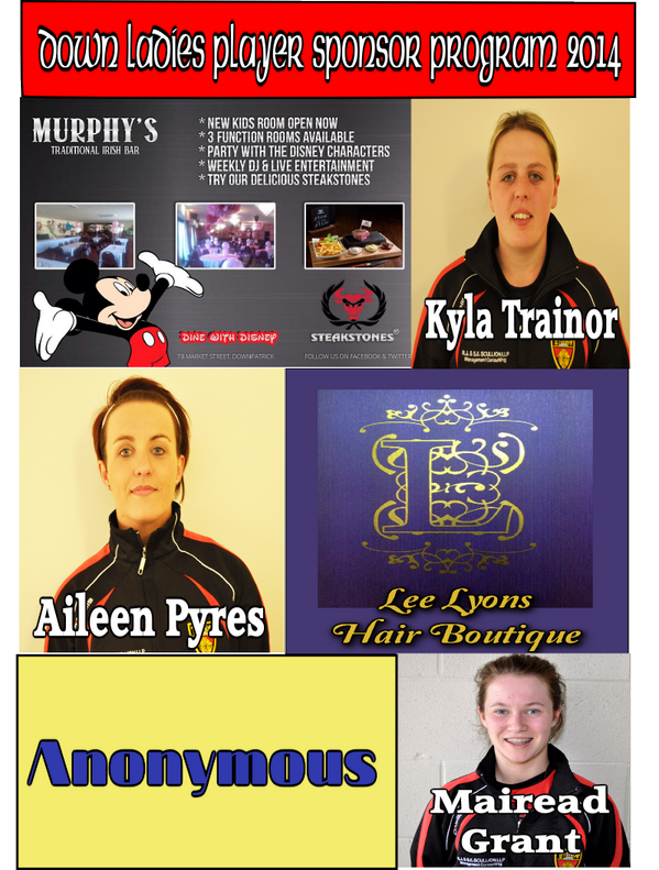 DownLGFA's tweet photo. Thanks to our Player Sponsors ahead of our Ulster Final @murphys_bar Lee Lyons Hair Boutique @thepies06 @Mairead729 http://t.co/9EY9D2hAPN