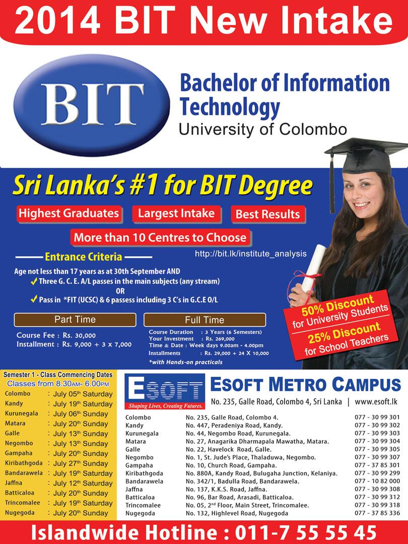 Esoft Metro Campus Its Not Too Late Let S Join Bit New Intake 14 Earn A Prestigious Itdegree From Uoc Esoft Metro Campus Http T Co 92kqlrmpgc