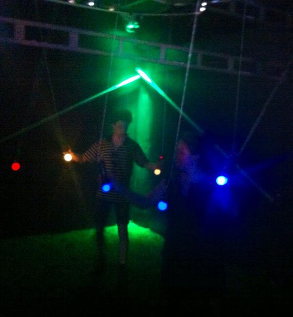 sustensive's tweet photo. Attention+suspension is a requirement in the interactive installation/en-vivo-video-game: Edgar Rice Soirée #rf14 http://t.co/xG9LrRB3Xn