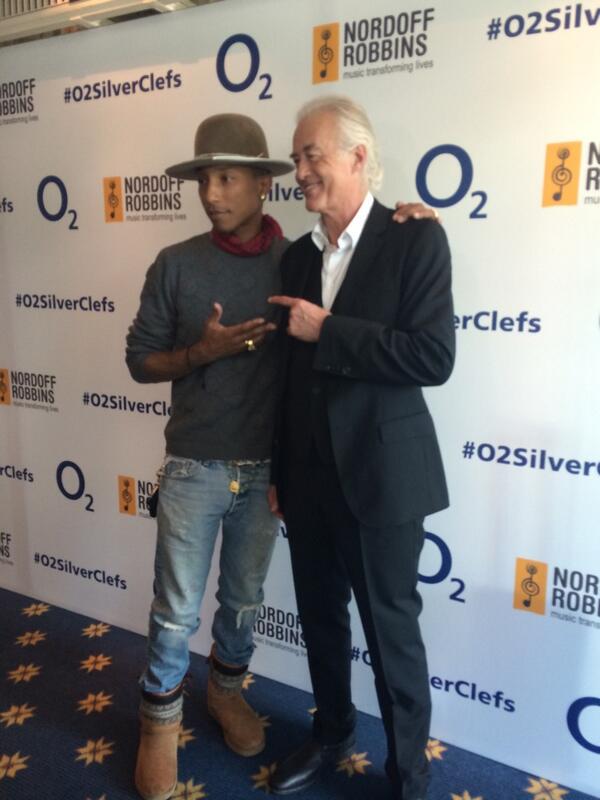 The great Jimmy Page with <a href="/Pharrell/">Pharrell Williams</a> ! We think Pharrell was as starstruck as we were! #02silverclefs