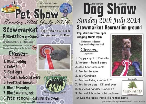 StowCarnival's tweet photo. Flyers for our pet and dog show #yay http://t.co/yh55ISY3RU