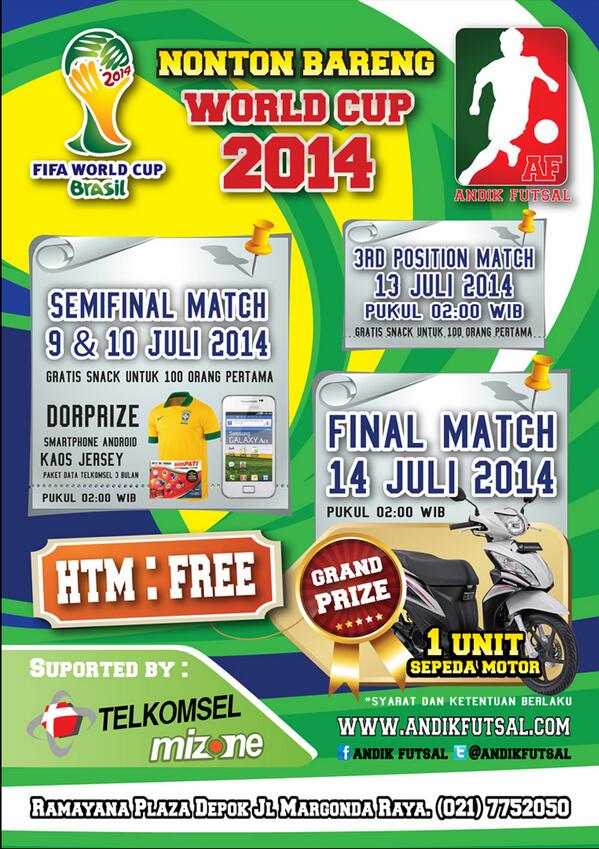 YEAH!!! Nobar World Cup bersama Andik Fusal &amp; Telkomsel GRATIS + Banyak Hadianya!!! cc: @promoTSELjkt @simPATI