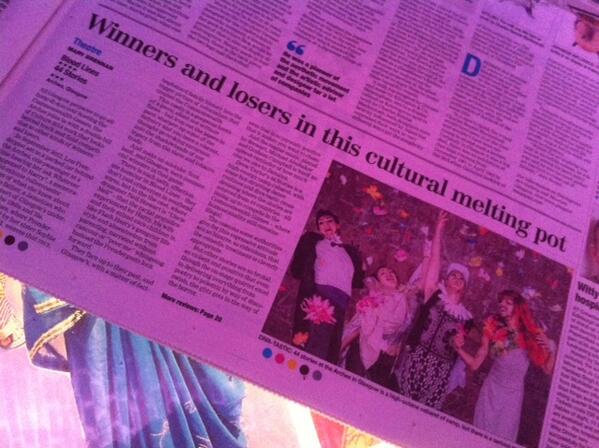 TheArchesArts's tweet photo. Flick to page 19 of @heraldscotland today to read Mary Brennan's review of #BloodLines &amp; #44Stories http://t.co/Gk4OdcTaOD