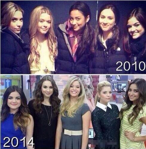 townsofrosewood's tweet image. The #PLLGIRLS 2010 &amp;amp; 2014 @Ashbenzo @sleepinthegardn @lucyhale @shaymitch @sashaapieterese @abcfpll @littleliars
