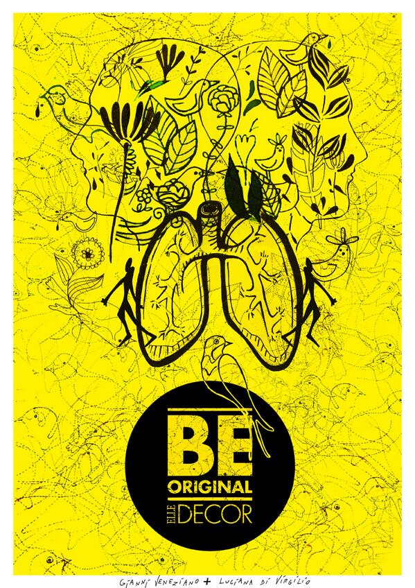 ElleDecorationE's tweet image. @VenezianoTeam desde Italia tb se suman al #BeOriginalELLEDECORSPAIN con este dibujo. Bravísimo Luciana&amp;amp;Gianni grazie
