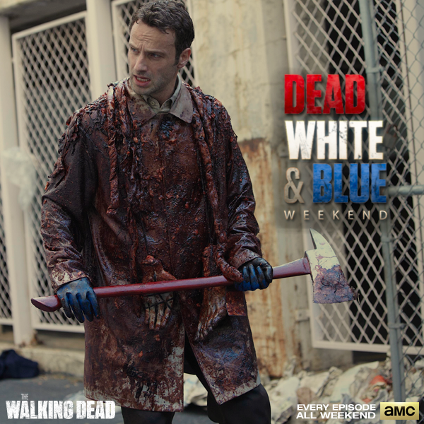 WalkingDead_AMC's tweet photo. Do you have the #Guts to watch the #DeadWhiteandBlue marathon? It’s starting now. http://t.co/iWbibDvFrr