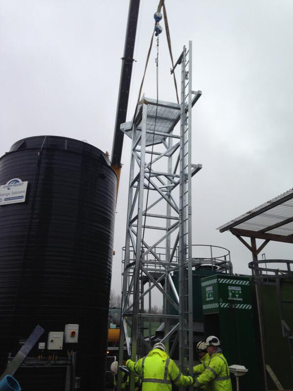 Access Tower &amp; Guardrailing for tank at Prescot WTW for <a href="/unitedutilities/">United Utilities</a> by
tailormade-fabrications.co.uk