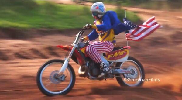 VitalMX's tweet photo. Check out how Ronnie Mac celebrates the 4th of July! @Ronnie_Mac69 @fmf73 @BShipmanFilms http://t.co/tNs9s5xPO5 http://t.co/4JAh0bW22t