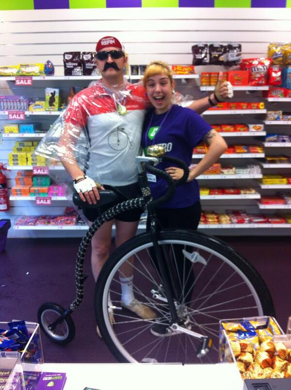 willowwillson's tweet photo. We had a lovely visitor to the shop @candyheroleeds Penny farthing too! @CuthbertClott Thank you :) http://t.co/9psytV1MeS