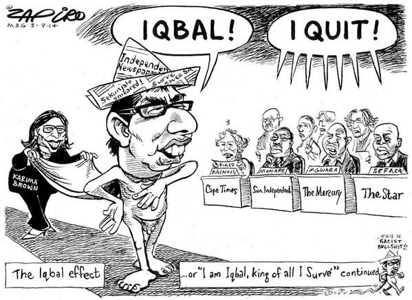 rayjoe's tweet photo. My way or the highway: @zapiro on the strange disappearing editors phenomenon since @IqbalSurve took over at #indySA http://t.co/clRUaTxKXt
