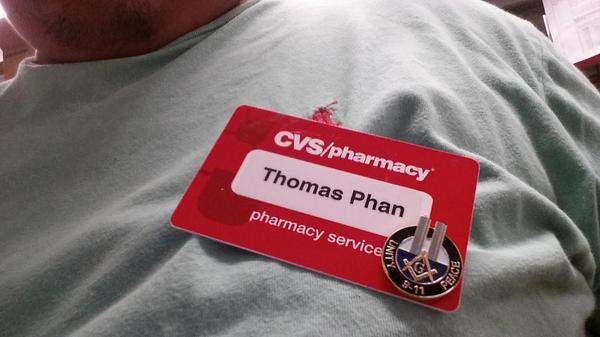 WildBoy_Phan's tweet image. Rocking my New #masonicpin at work today #America #freemason #CVS #bayou #911 #light