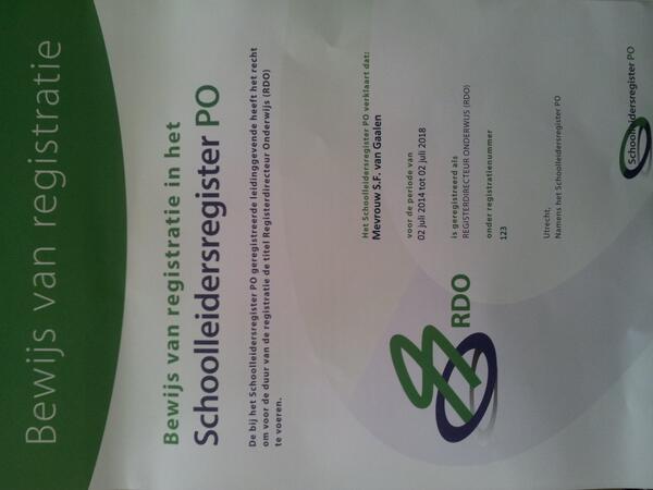Ook #DenBongerd &amp; De Zevensprong hebben RDO directeur, werken aan professionele ontwikkeling ! #schoolleidersregister