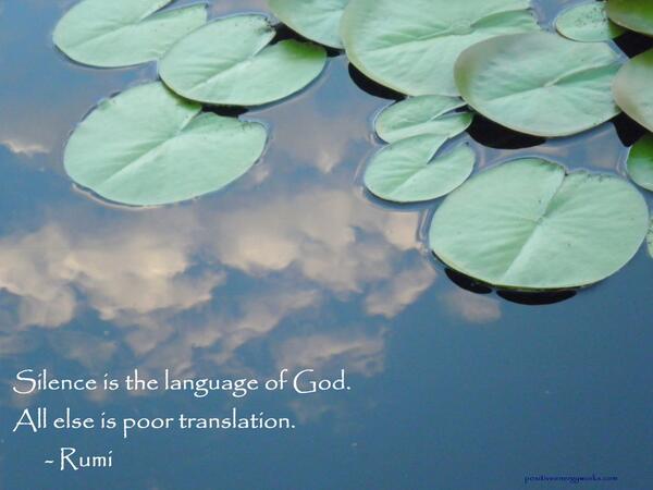KariJoys's tweet photo. #Silence is the language of God, All else is poor translation." #Rumi RT @FlowerSree #JoYTrain https://t.co/dvfDeuZeLv