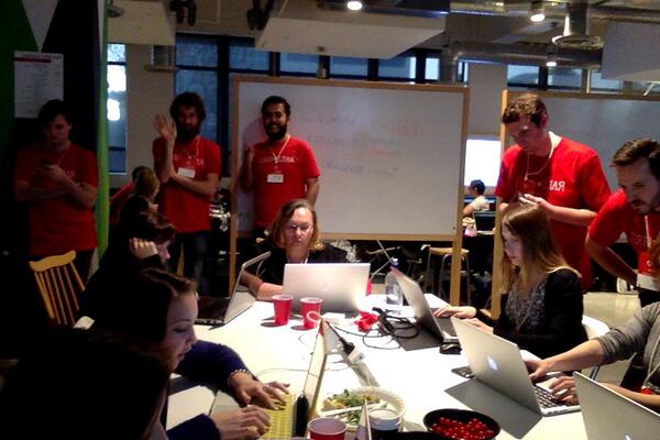 SarahHay19's tweet photo. Afternoon at @RailsGirlsAkl with @gingermusketeer. So. Much. Ruby. :D http://t.co/Hs92DyjN1f