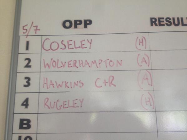 BeaconCC1's tweet photo. Today's fixtures http://t.co/lza6gErUWc