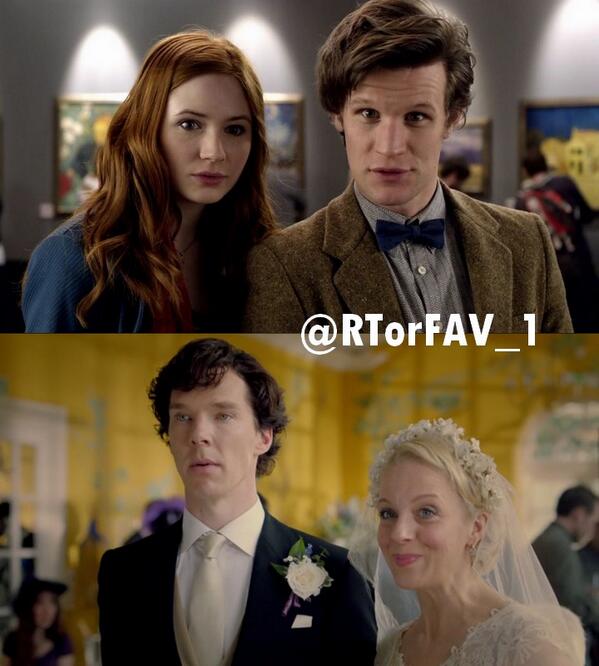 REQUESTED
RT for Amy &amp; Doctor 
FAV for Sherlock &amp; Mary