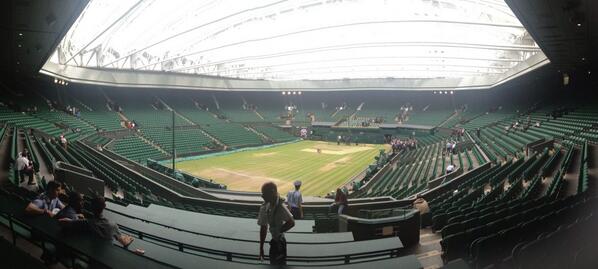 PtP_Promotions's tweet image. The arena is set for #ladiesfinal @Wimbledon - rehearsals for the trophy presentation are underway!!! #Wimbledon2014