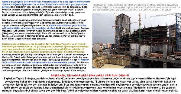 DailyNews_TR's tweet photo. [ BAŞBAKAN BÖYLE İSTEDİ ]

AKP'li Büyükşehir Belediyesi, Fatih Koleji inşaatına el koydu

► BU SKANDALI DUYURALIM http://t.co/6tPvwQMcQ8