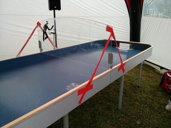 Demonstratie Dutch showdown team #festivaldebeschaving. Tafel van #gehandicaptensportnederland geleend #ducktape