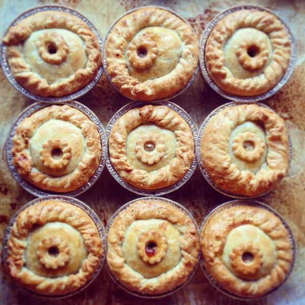 htchar's tweet image. Venison pies for today's @JunctionMarket