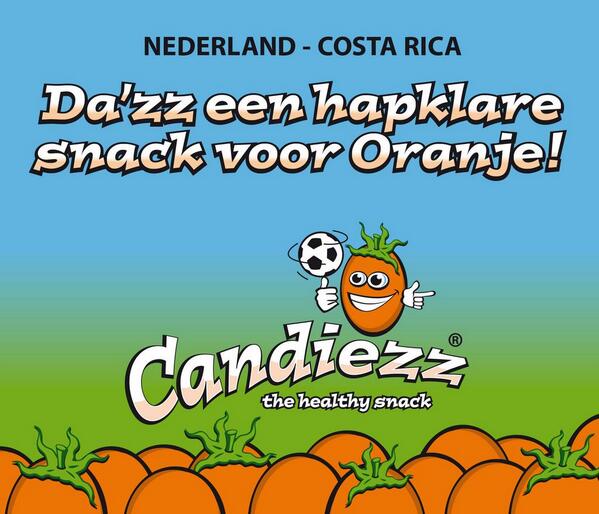 Over iets meer dan drie uur is het zo ver! #nedcos We wensen #Oranje veel succes! Snack ze!